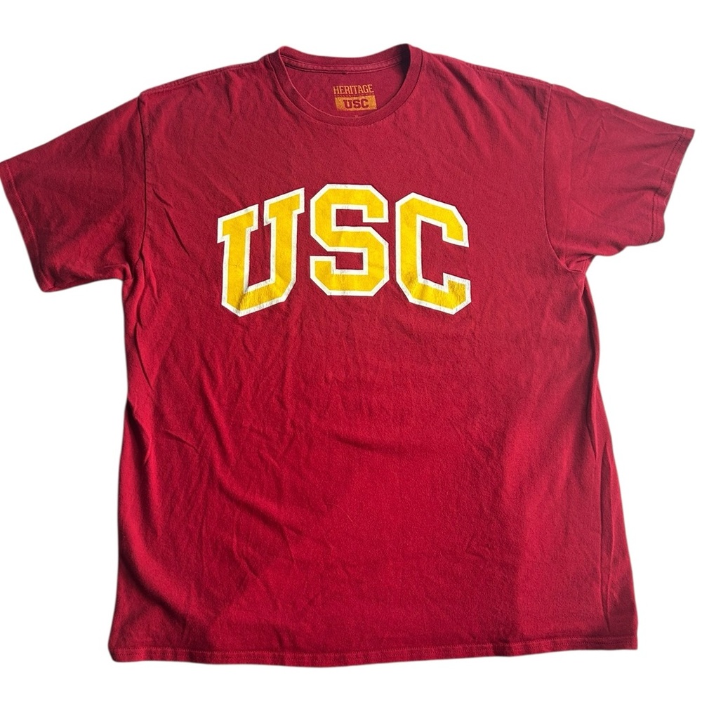 Heritage‎ USC Trojans T-Shirt Red Gold Letters XL Short Sleeve College Tee